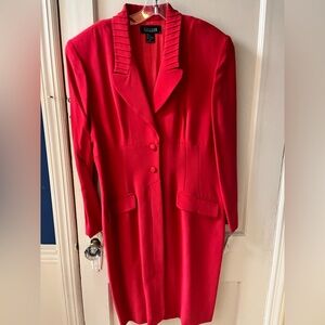Women’s Elegant Red Silk (100 percent) Lord and Taylor Dress- Size 14-NWT
